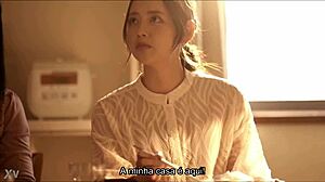 Virgin learns kissing from married sister in Japanese Asian scene with big ass