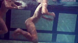 bouncing tits russian lesbians katka and barbara play underwater in the pool