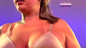 Big Natural Tits Girl Gets Wet Pussy Sweaty in Gym with Tan Lines