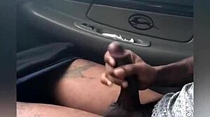 in my car i was so horny, slowly jackin my big pretty dick till i busted a thick load!