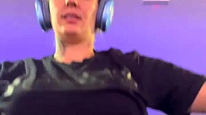 Big Natural Tits Girl Gets Wet Pussy Sweaty in Gym with Tan Lines