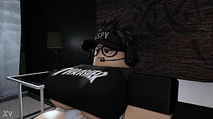 Roblox girl wakes boyfriend with sneaky blowjob on his cock in bedroom