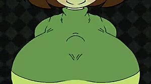 Chara delivers a titty fuck with her big tits while giving a blowjob in the scene.