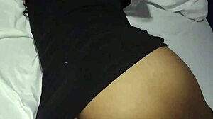 brunette latina teen in miniskirt gets bent over for rough doggystyle pounding. creampie drips from her tight wet pussy.