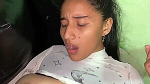 I feel so aroused having intense sex with my stepmom in the living room, pounding her wet pussy in doggystyle until we both climax.