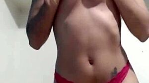 skinny long-legged peruvian girl teases with sexy moves