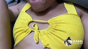 Corno Records Brunette Latina Novinha Getting Double Fucked Bareback Without Condom