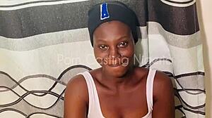 petite 18+ black teen melanin may strips in homemade casting interview