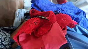 husband plays with my panties and jerks off before i leave for follower job