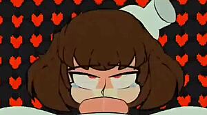 Chara delivers a titty fuck with her big tits while giving a blowjob in the scene.