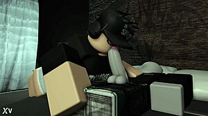 Roblox girl wakes boyfriend with sneaky blowjob on his cock in bedroom