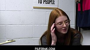 hey, check how this nerdy ginger teen 18+ jane rogers uses her tight pussy to escape trouble