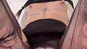 Petite Wednesday Addams, your big round ass bounces on that dildo!