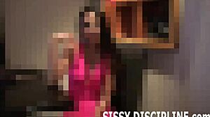 I apply makeup for your sissy night out in lingerie