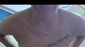 skinny latina with hairy pussy masturbates riding secretly to creamy orgasm homemade