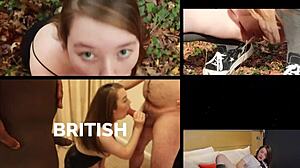 18 Year Old British Redhead in Stockings Sucks Cock and Swallows Cum at Party