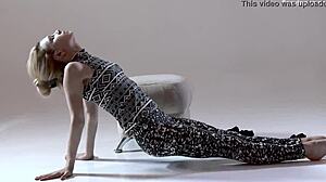 russian hot hairy gymnast rita mochalkina spreads legs in flexible yoga poses
