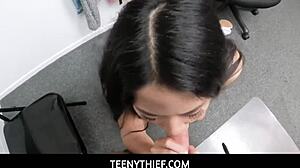 Teenythief - Officer FORCES Shoplifter Teen 18+ to OBEY Commands in Office