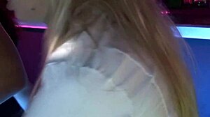 Amateur milf Summer teases with wet tits and rides big cock doggystyle outdoors in German