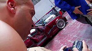 Jizz o rama shows ebony with big ass and big tits in gang bang