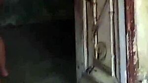 we entered abandoned house and had intense blowjob with big ass crossdressing teasing.