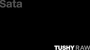 tushyraw curvy hottie sata jones gets her round ass filled with buttplug and rough anal in missionary