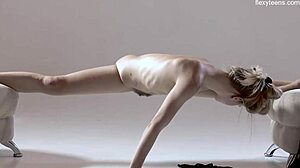 russian hot hairy gymnast rita mochalkina spreads legs in flexible yoga poses