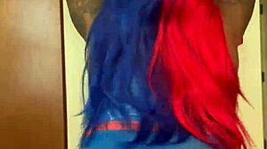 Spider girl does shabrim cosplay with striptease.