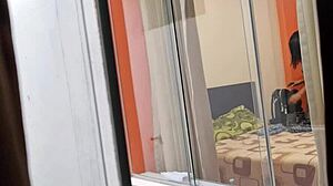 Horney Mexican nurse neighbor Miranda rides lover in upskirt skirt action on hidden cam.