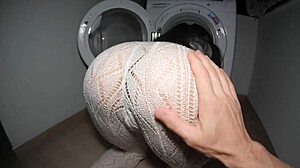 Stepsister seduced me with her round ass in tight clothing, then my big cock filled her juicy hole with creampie in pov