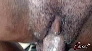 Extreme close-up of juicy tight pussy getting fucked hard by monster big black cock until macro creampie drips out