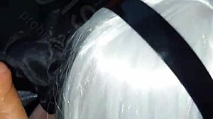 Mexican otaku girl in 2b cosplay starts oral fun after the convention in part one.