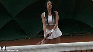 Anissa Kate Enjoys Steamy Anal Action On Tennis Court With Tight Asshole Stretched
