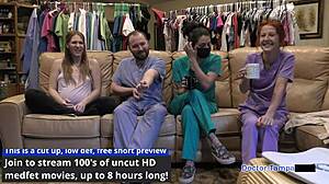 dr tampa plays with ultrasound on nova maverick in backstage nurse latex scene