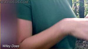 I watched as wifey flashed her big tits to a stranger in public