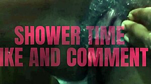 cyndy blackslave is masturbating in the shower, getting that little squirt going