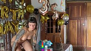 Wow, best birthday surprise with real cock pounding my ass until it's filled with milk in doggystyle.