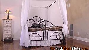 Ebony Teen 18+ Babe Rides Cock Hard with Blowjob and Cumshot in High Definition