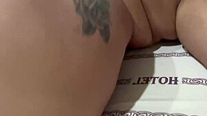 Ruiva shows big natural tits on video call for fans