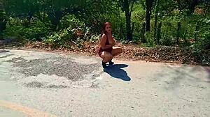 Milf flashing natural tits and ass in Cancun Mexico streets 😈