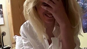 Italian Blonde Caregiver Indulges in Solo Masturbation with Natural Tits on Hospital Ward During Break