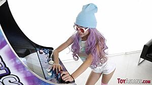 little asian skank with small 18+ tits rides big monster cock in hardcore teen scene