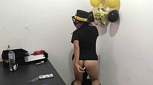 New Executive Moans Loudly Testing Anal Plug Gift From Boyfriend In Office