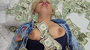 blonde screams while punishing pussy and ass for millions in cash exchange