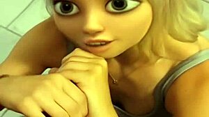 Whoa, real teen Elsa from Frozen dives into a wild Pixar-style adventure with BBC in public bathroom cumshot! 😈🚽💦