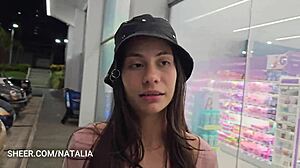 I run into my ex-girlfriend at the market and cover her bill for some hot sex.