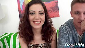 Shameful cuck watches his small tits wife Jessica Malone fuck a stud!