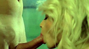 blonde girlfriend performs amazing blow job with handjob and cumshot swallow