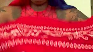 Spider girl does shabrim cosplay with striptease.