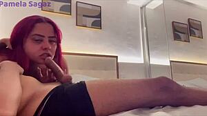 Novinho, you're making actress Pamela Sagaz's pussy so wet with that big cock ride